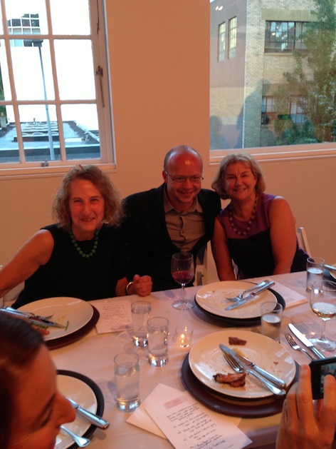 Host Elizabeth Leach (right) with Jeff Kovel (center) and Sandra Percival (left)