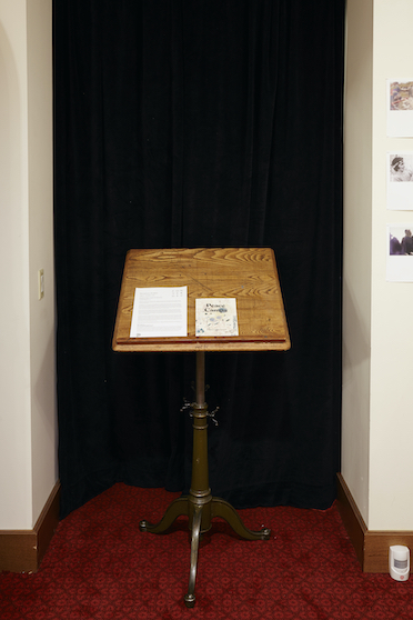 "The Subjects" (display of book "Peace Camps"), 2017. Crumpacker Library, PAM. Photo: Ben Cort